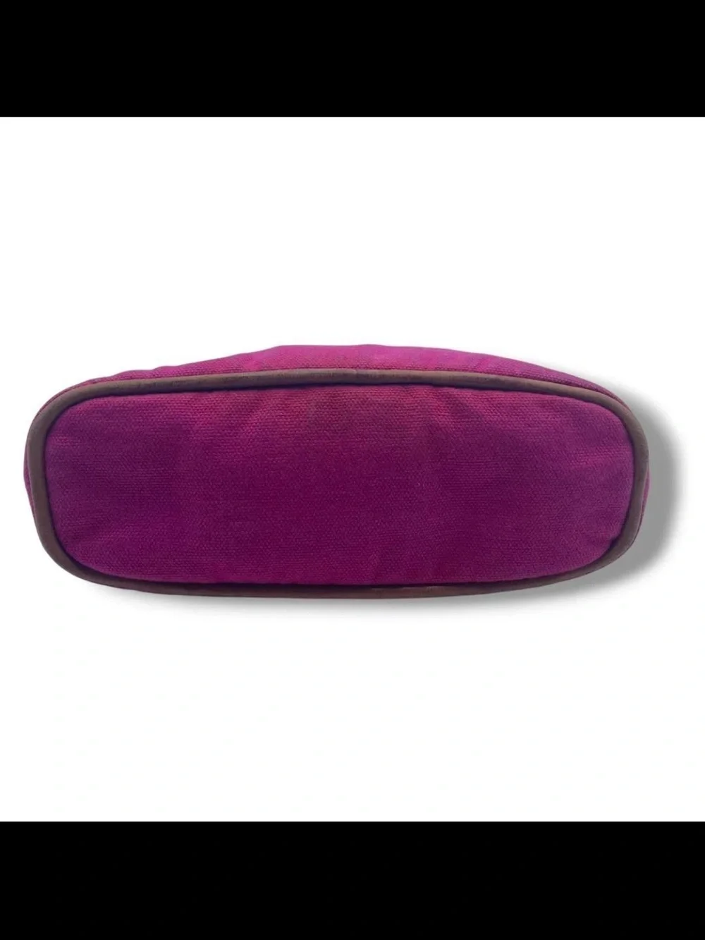 Hermes Hot Pink Canvas Cosmetic Pouch with Embossed H